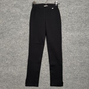 St. John Womens Size XP Alexa Pants Black Wool Rayon Blend Slit Ankle High Rise